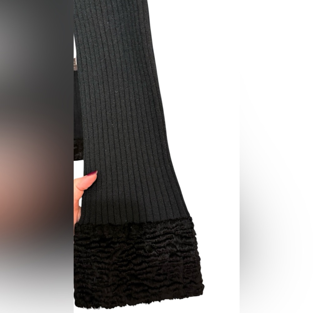 🆕NWT CITY GIRL CITY CHIC OPEN CARDIGAN WITH faux FUR TRIM AND VELVET RIBBON - Picture 3 of 6